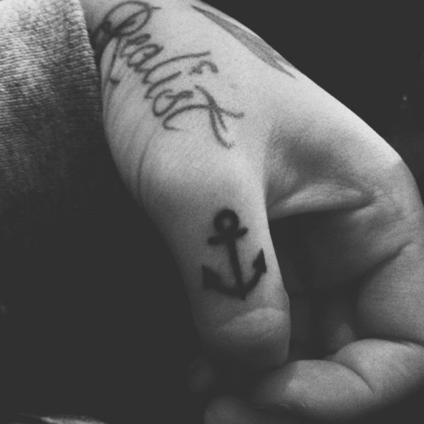 Anchor Finger Tattoo