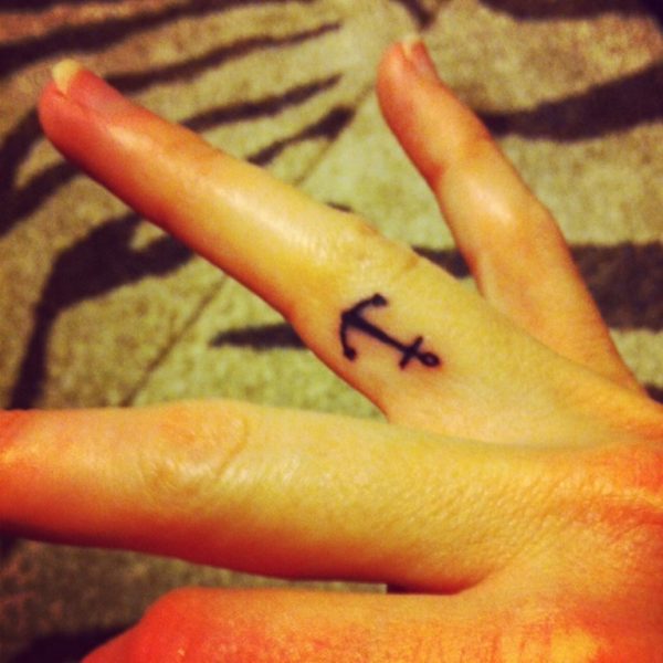 Anchor Finger Tattoo