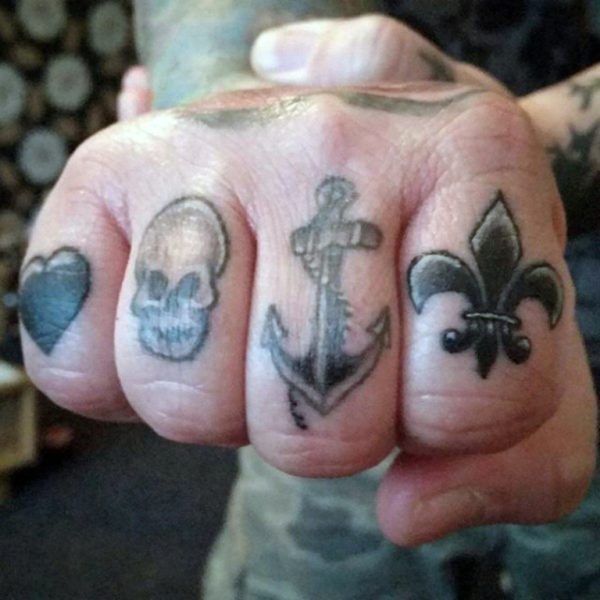 Anchor Tattoo On Finger