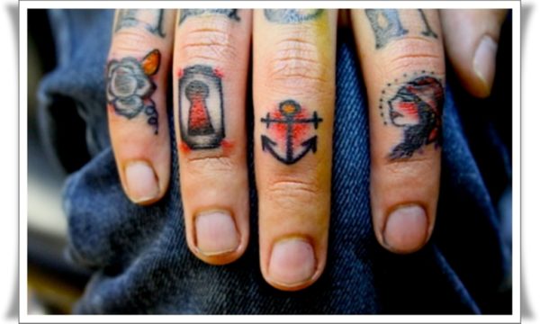 Anchor Tattoo On Finger