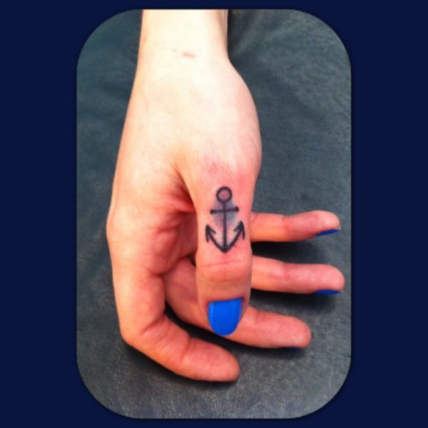 Anchor Tattoo On Thumb