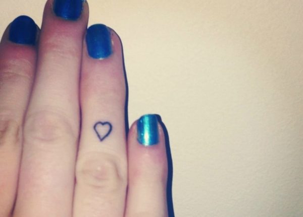 Attractive Heart Tattoo On Finger