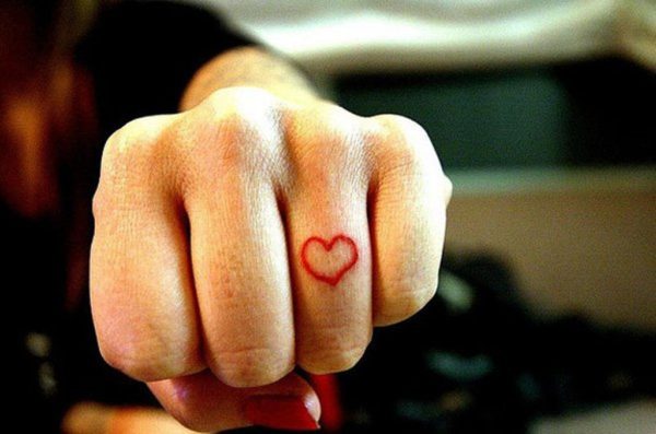 Beautiful Heart Tattoo On Finger