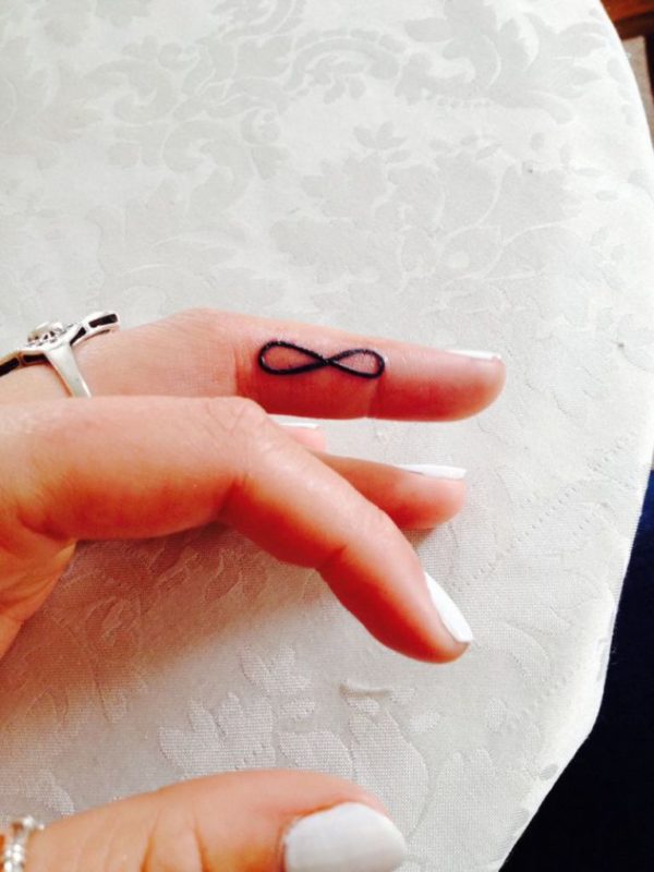 Beautiful Infinity Tattoo On Finger