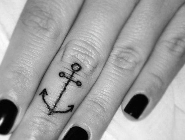 Black Anchor Tattoo