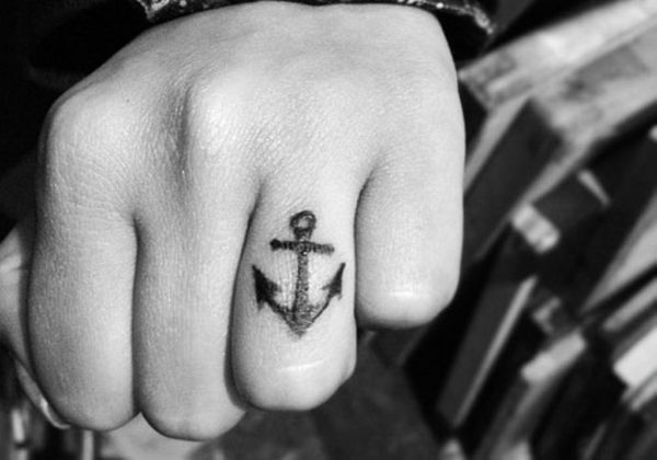 Black Anchor Tattoo Design