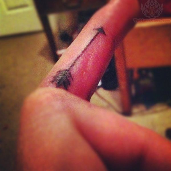 Black Ink Arrow Tattoo