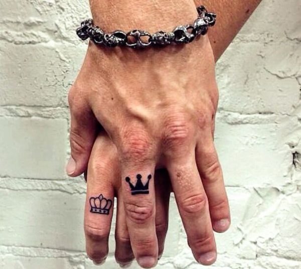 Black King And Queen Crown Tattoo