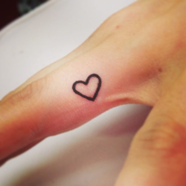 Black Outline Heart Tattoo