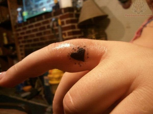 Black Tiny Heart Tattoo