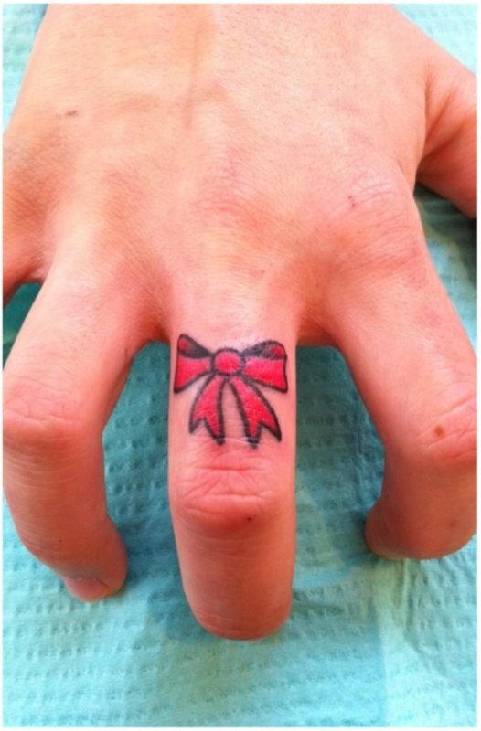 Colored Bow Tattoo