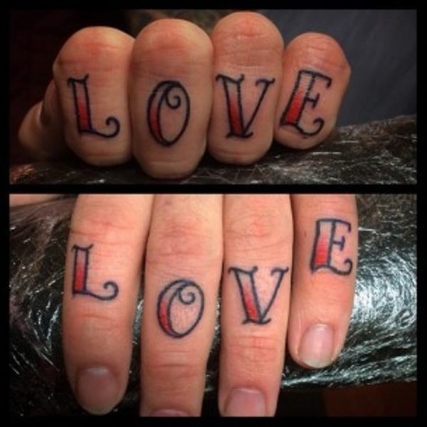 Colored Love Tattoo