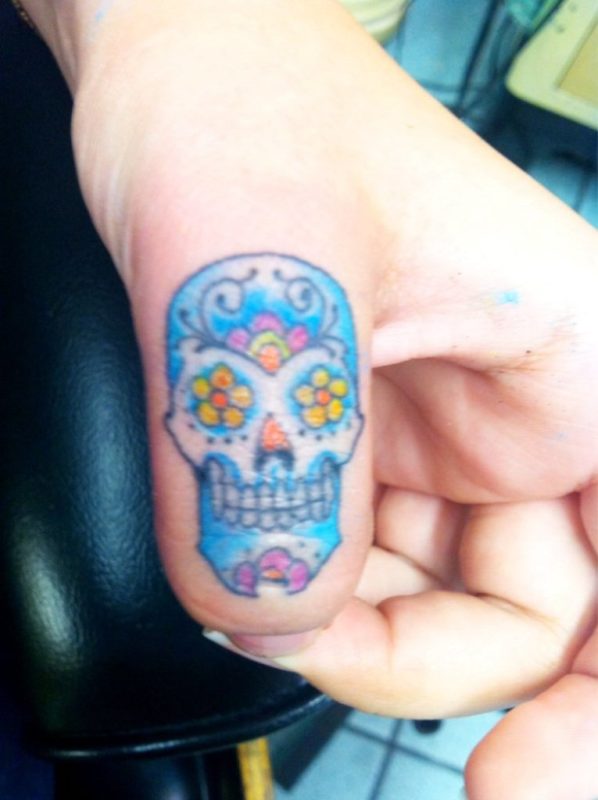 Colored Skull Tattoo Design