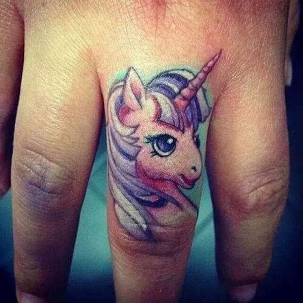 Colored Unicorn Tattoo