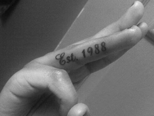 Dates Finger Tattoo