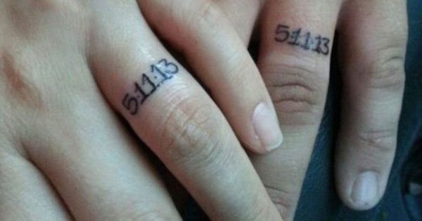 Dates Tattoo On Finger