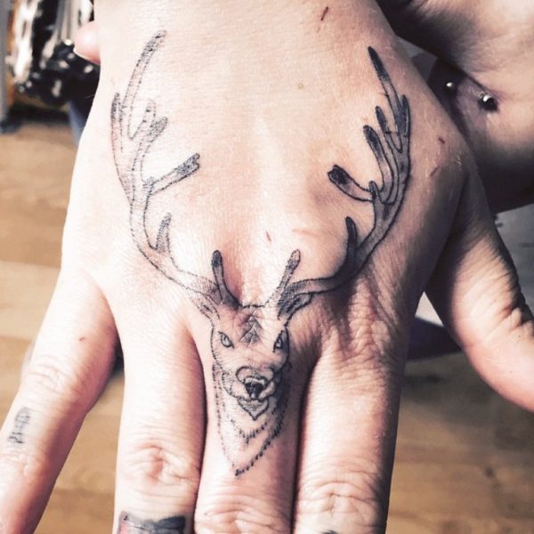 Deer Tattoo Design on Finger 