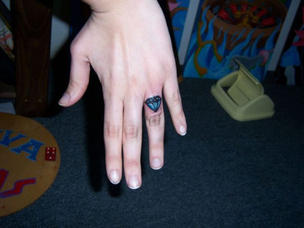 Diamond Tattoo On Finger