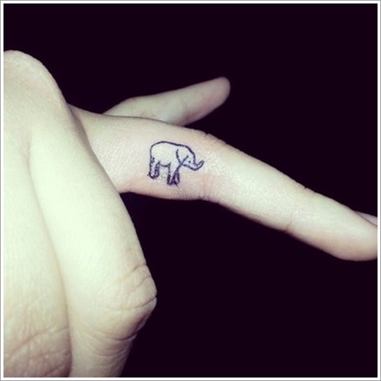 Elephant Tattoo On Finger