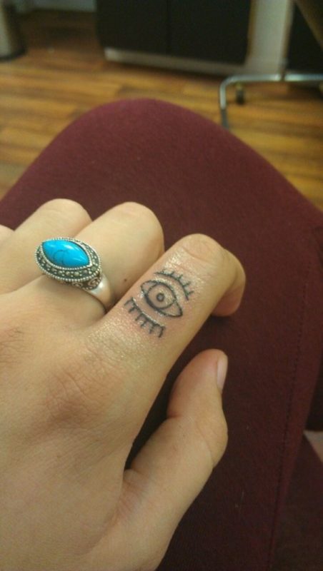 Eye Tattoo On Finger 