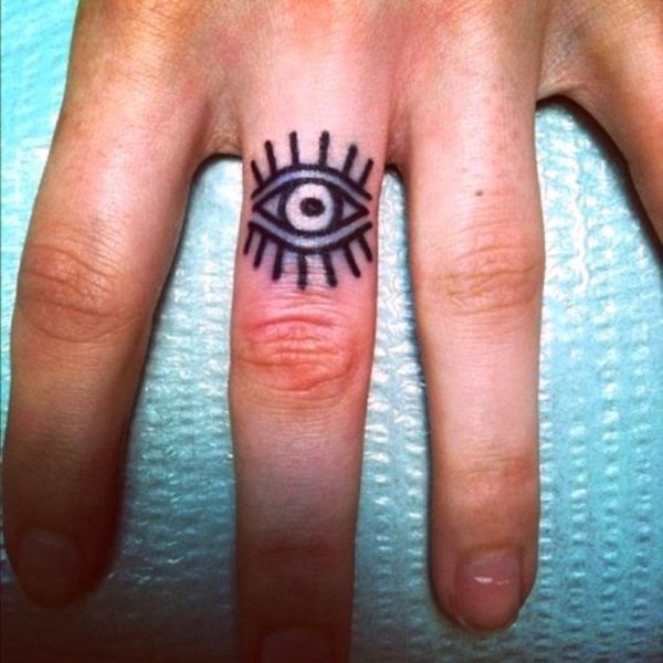 Eye Tattoo on Finger