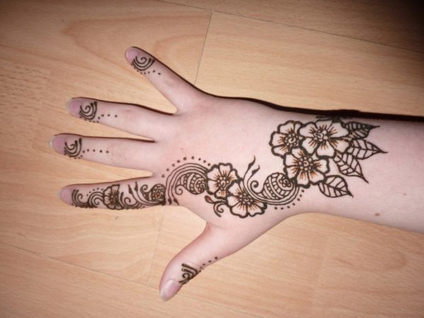 Fine Henna Flower Tattoo