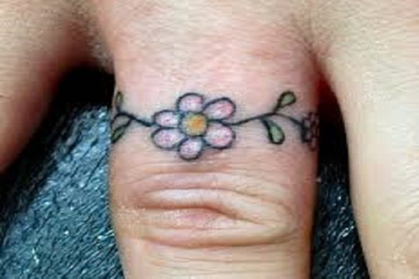 Flower Tattoo On Finger