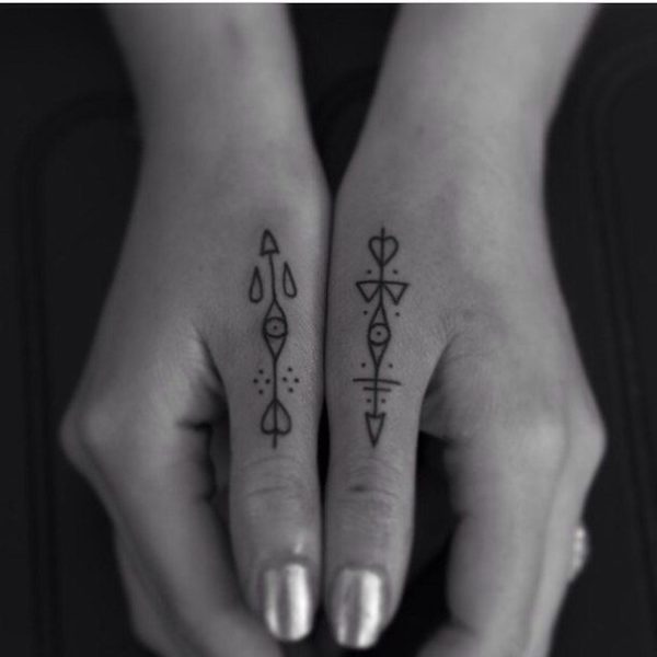 Geometric Tattoo On Thumb