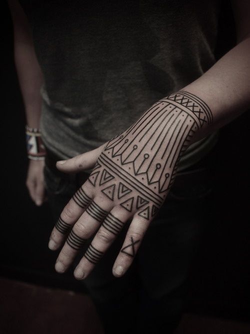 Geometric Tattoo on Fingers