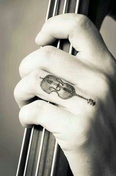 Guitar Tattoo On Finger