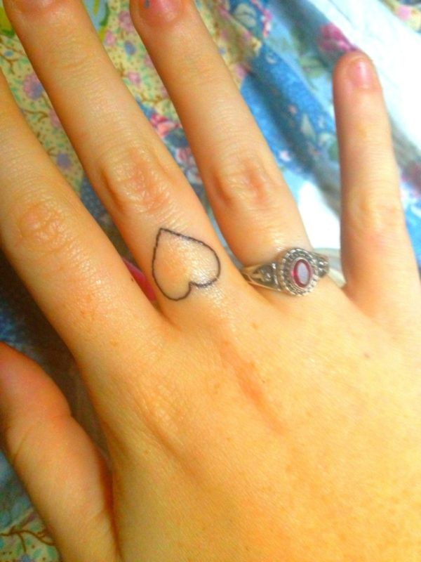 Heart Tattoo On Finger