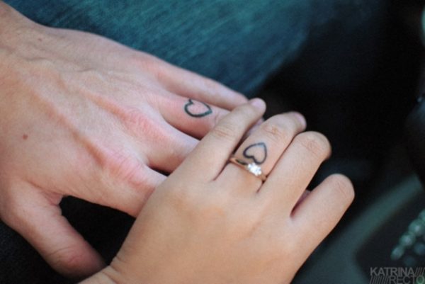 Heart Tattoo On Ring Finger