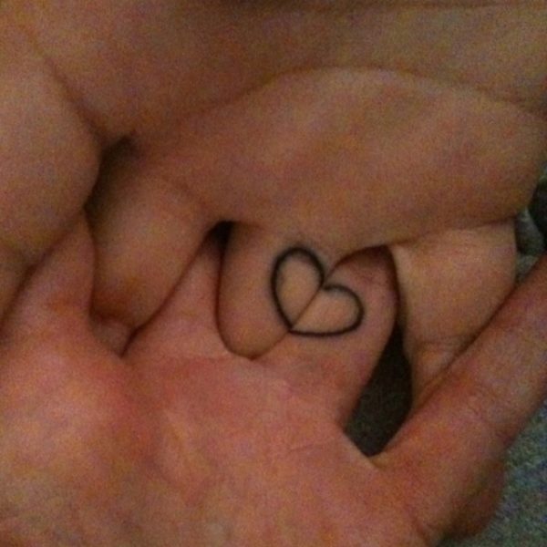 Heart Tattoo On Ring Finger