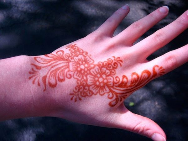 Henna Flower Tattoo On Finger
