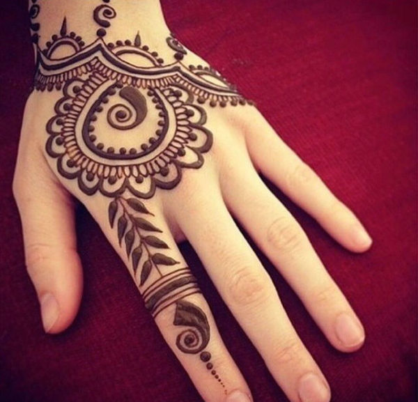 Nice Henna Tattoo On Finger 