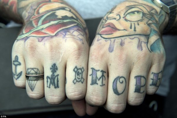 Hope Word Tattoo On Finger