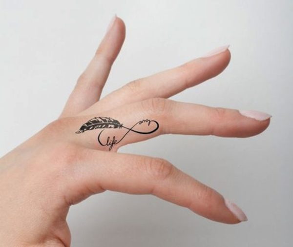 Infinity Feather Tattoo