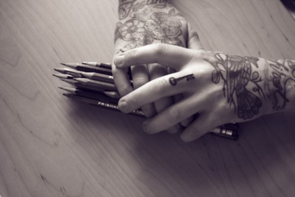 Key Tattoo On knuckle
