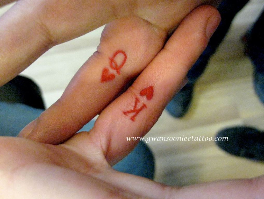 king of hearts tattoo finger. 