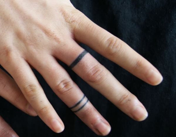 Lines Tattoo Design On Finger
