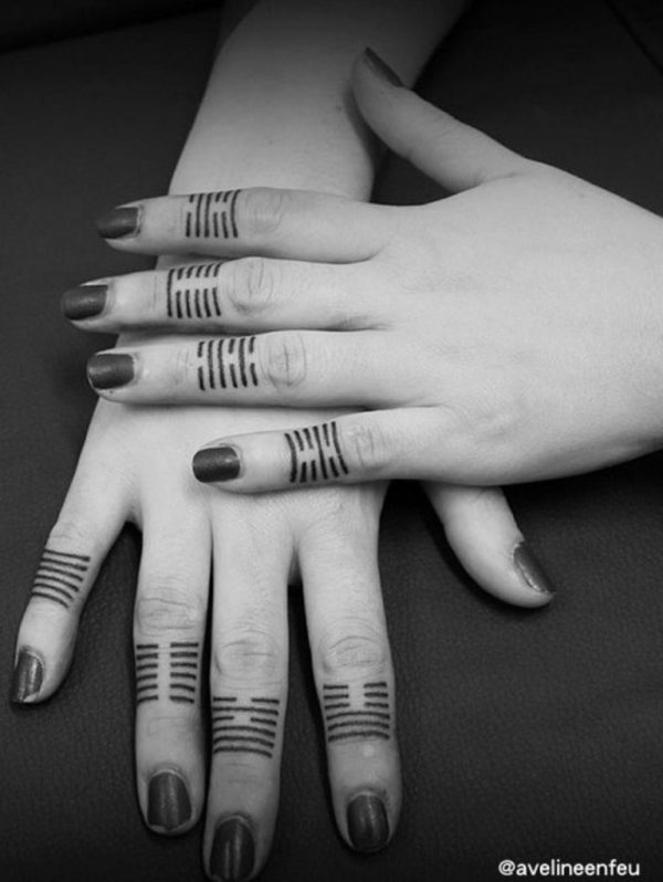 Lines Tattoo On Finger