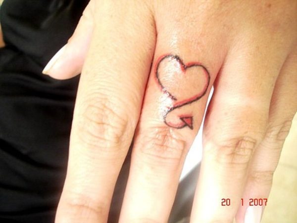 Little Heart Tattoo On Finger