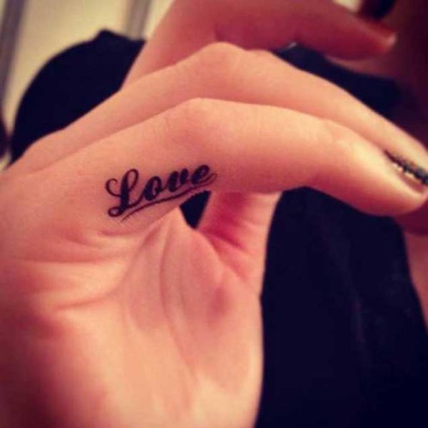 Love Finger Tattoo