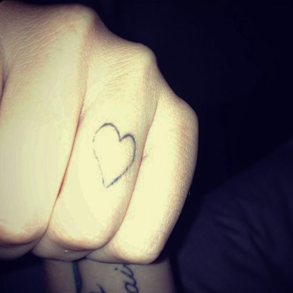Love Heart Tattoo Design On Finger