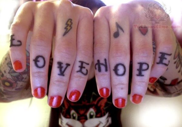 Love Hope Wording Tattoo