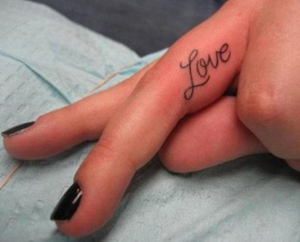 Love Tattoo Design On Finger