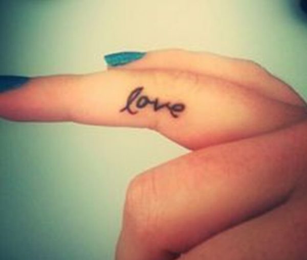 Elegant Love Tattoo On Finger 