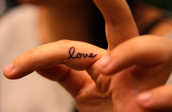 Love Tattoo On Finger