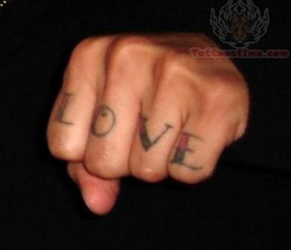 Love Tattoo On Fingers