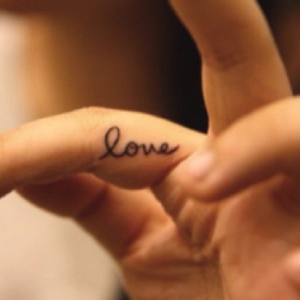 Love Tattoo on Finger